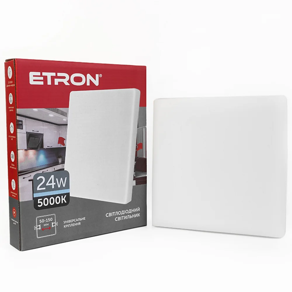 Світлодіодний світильник ETRON Decor 1-EDP-664 24W 5000К ІР20 квадрат