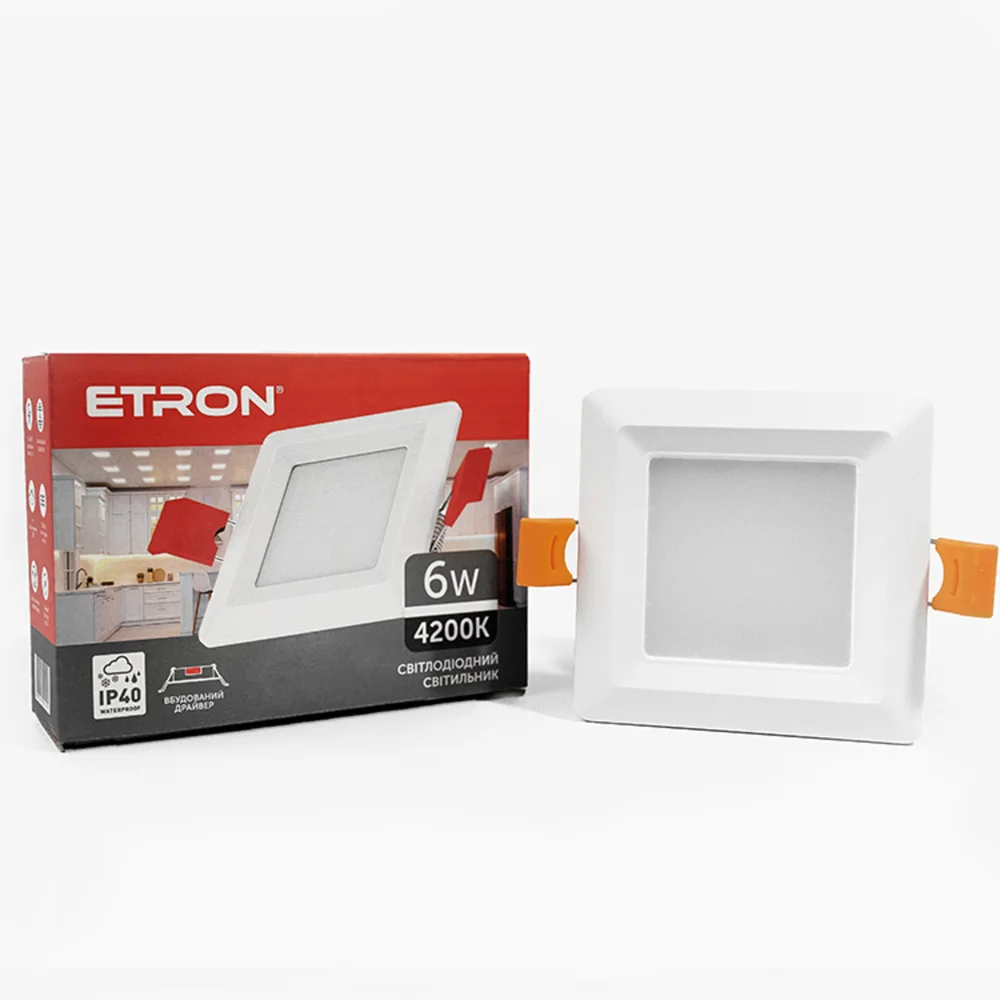 Світлодіодний світильник ETRON Decor 1-EDP-672 6W 4200K ІР40 квадрат