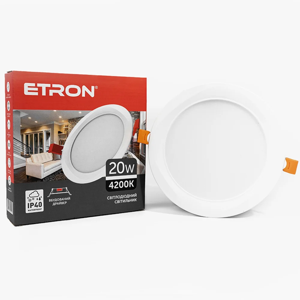 Світлодіодний світильник ETRON Decor 1-EDP-631 20W 4200K ІР40 круг