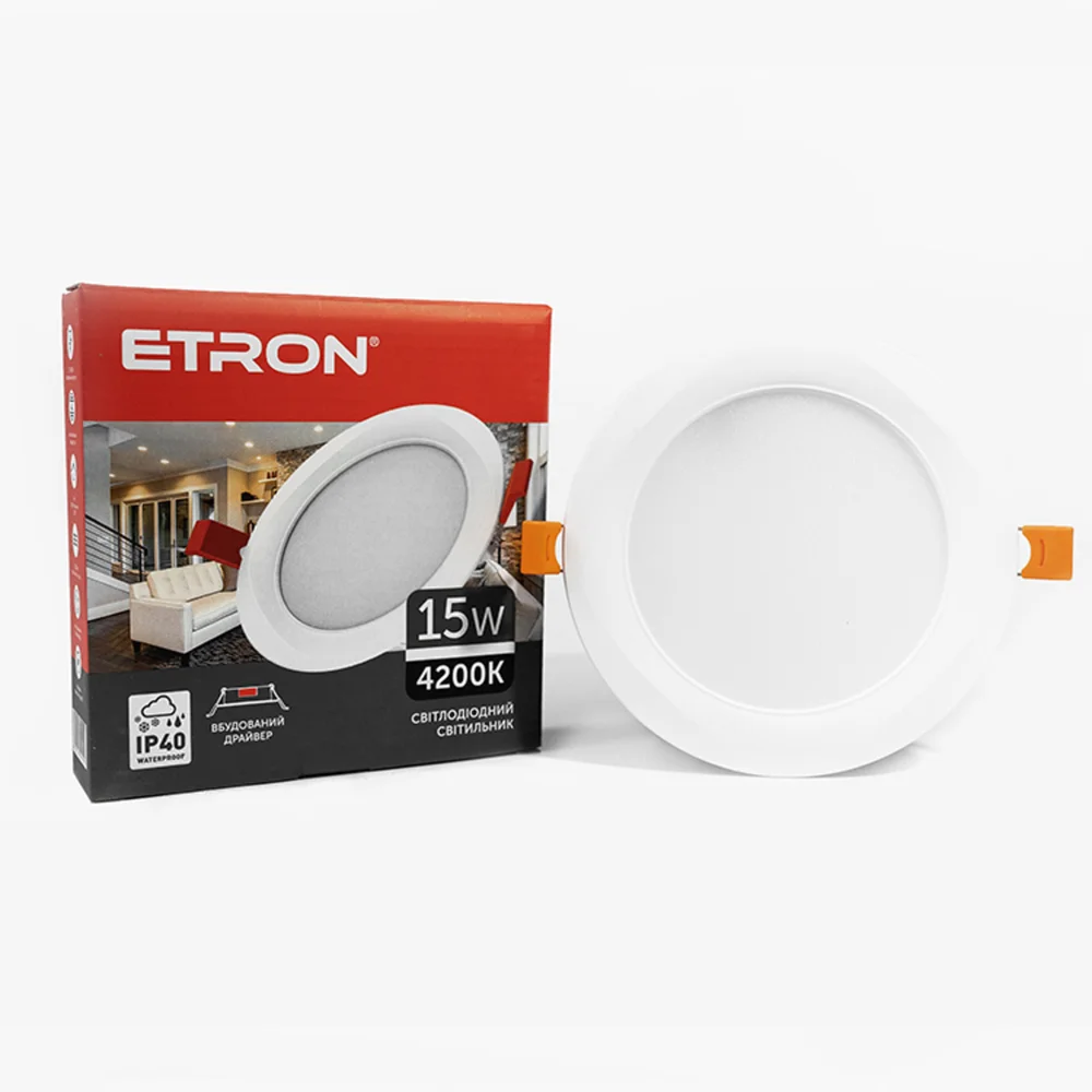 Світлодіодний світильник ETRON Decor 1-EDP-628 15W 4200K ІР40 круг