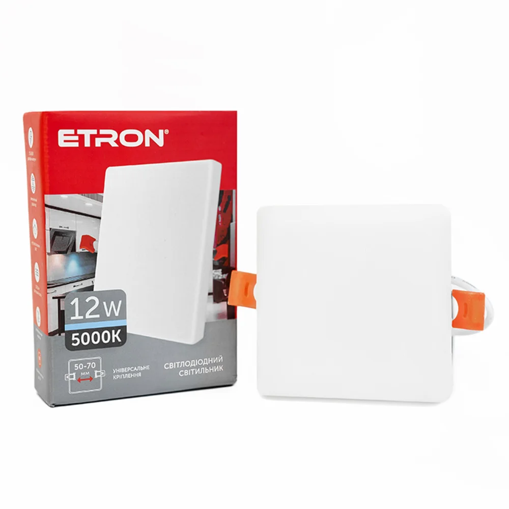 Світлодіодний світильник ETRON Decor 1-EDP-655 12W 5000К ІР20 квадрат