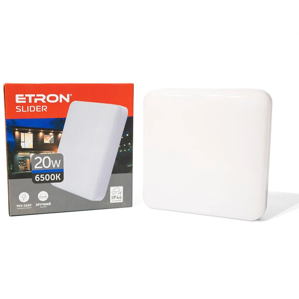 Светодиодный светильник ETRON Slider 20W 6500К IP44 квадратный