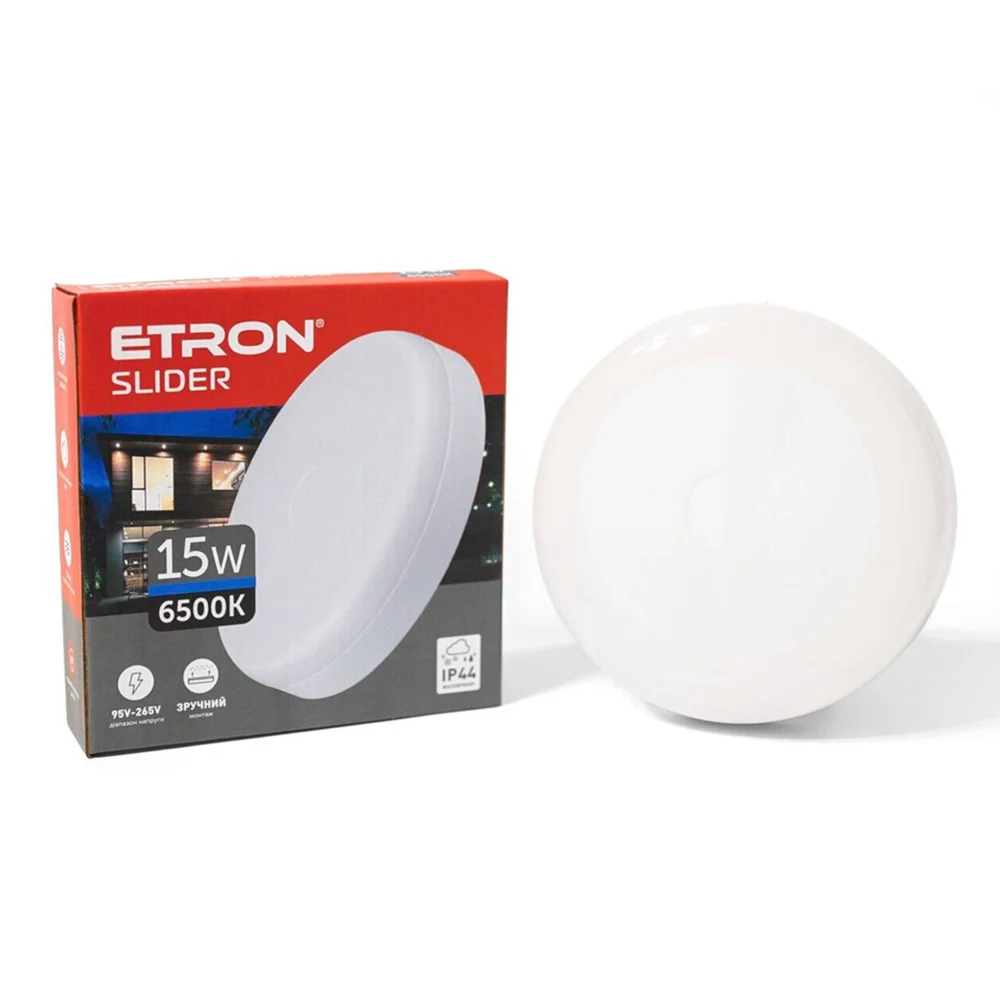 Светодиодный светильник ETRON Slider 15W 6500К 6500К IP44 круг