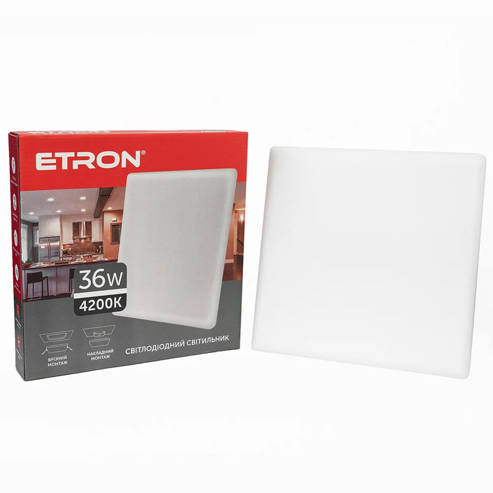 Светодиодный светильник ETRON Multipurpose 36W 4200К IP20 квадратный