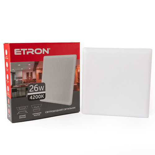 Світлодіодний світильник ETRON 1-EMP-760 Multipurpose 26W 4200К ІР20 квадрат