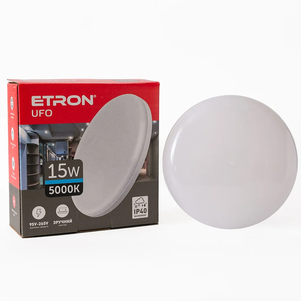 Светодиодный светильник ETRON 1-EIP-905 UFO 15W 5000К IP40