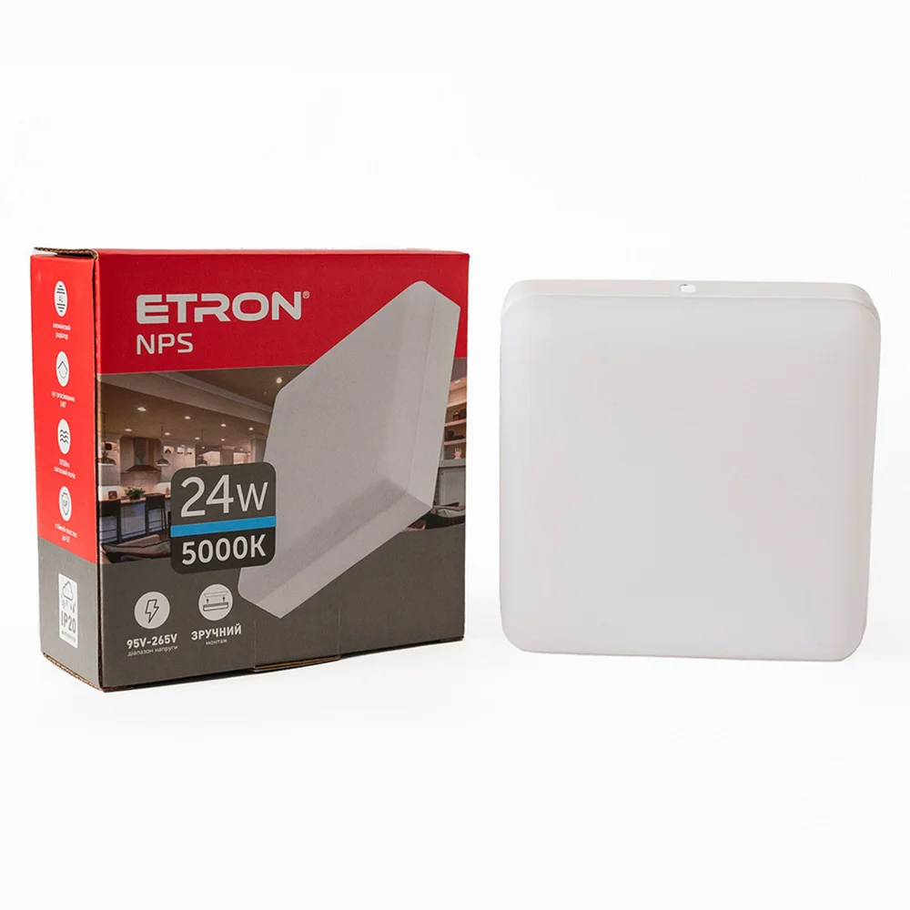 Светодиодный светильник ETRON NPS 24W 5000К 5000К IP20 квадрат