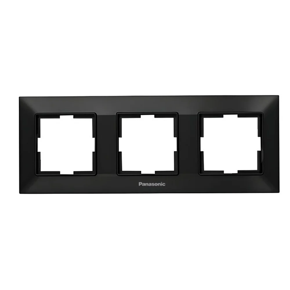 Рамка трехместная горизонтальная Panasonic Arkedia Slim черная (WNTF0803-2BL)