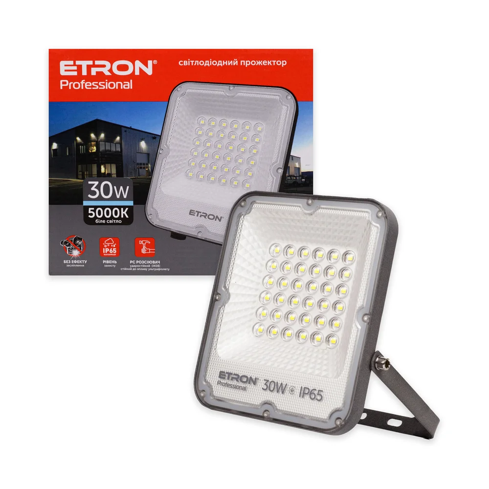Світлодіодний прожектор ETRON Professional 30W IP65 5000K 1-ESP-230