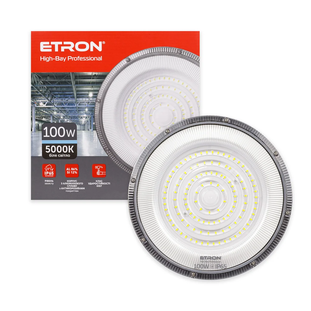 Светильник светодиодный промышленный ETRON High-Bay Professional 100W IP65 5000K 1-EHBP-370