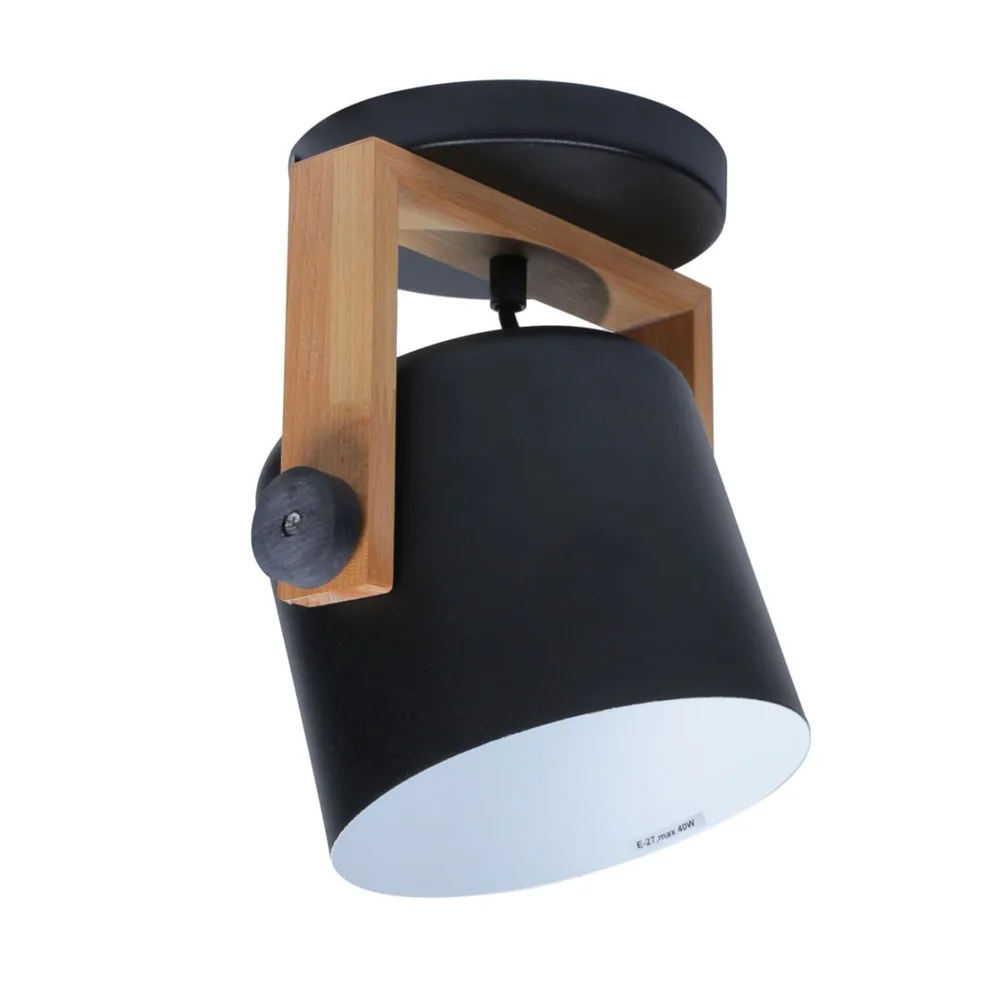 Светильник настенный бра ETRON UrbanWood E27 1x40Вт натуральный/черный 1-EDR-7400