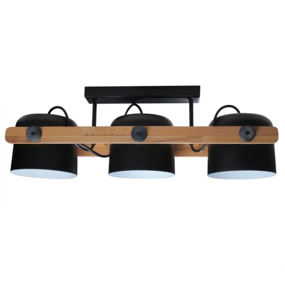 Светильник люстра потолочный ETRON UrbanWood E27 3x40Вт натуральный/черный 1-EDR-7404