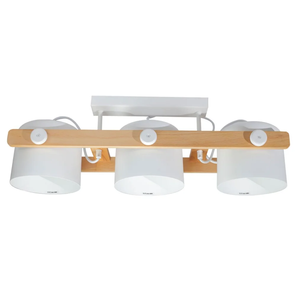 Светильник люстра потолочный ETRON UrbanWood E27 3x40Вт натуральный/белый 1-EDR-7405