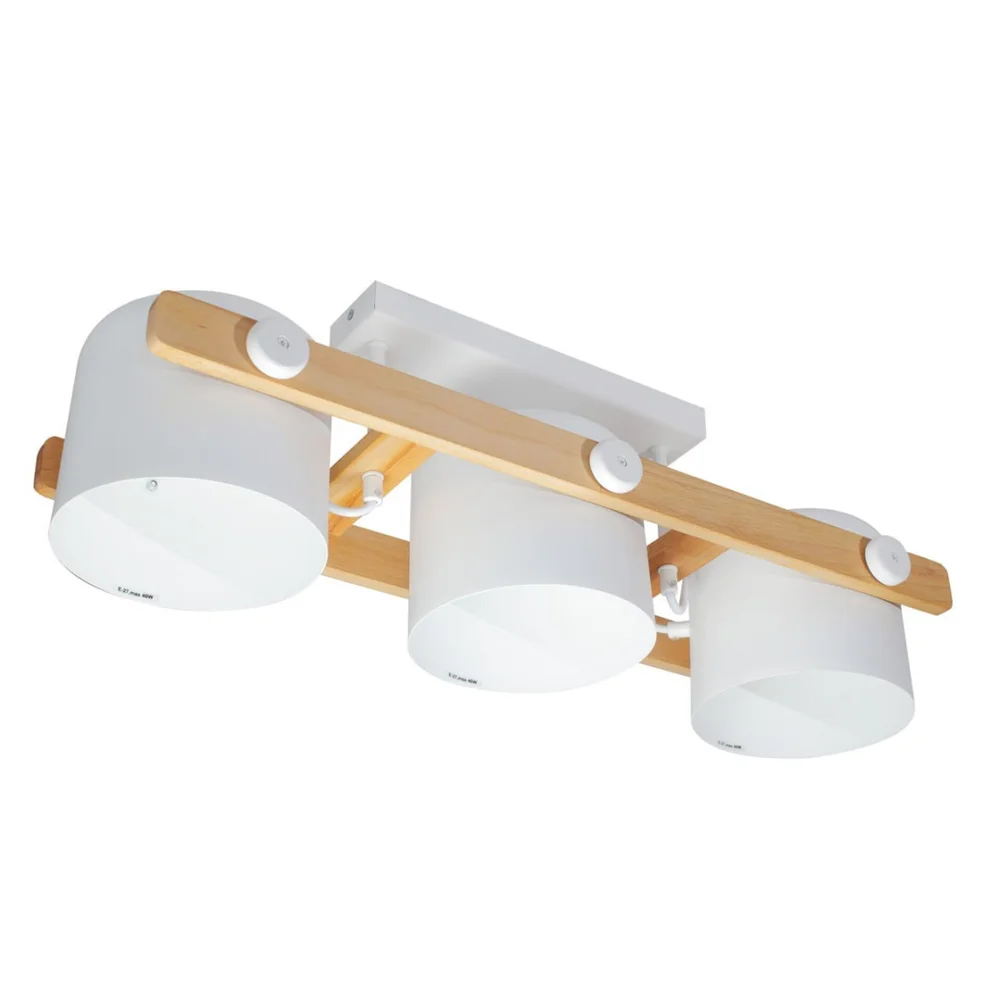 Светильник люстра потолочный ETRON UrbanWood E27 3x40Вт натуральный/белый 1-EDR-7405