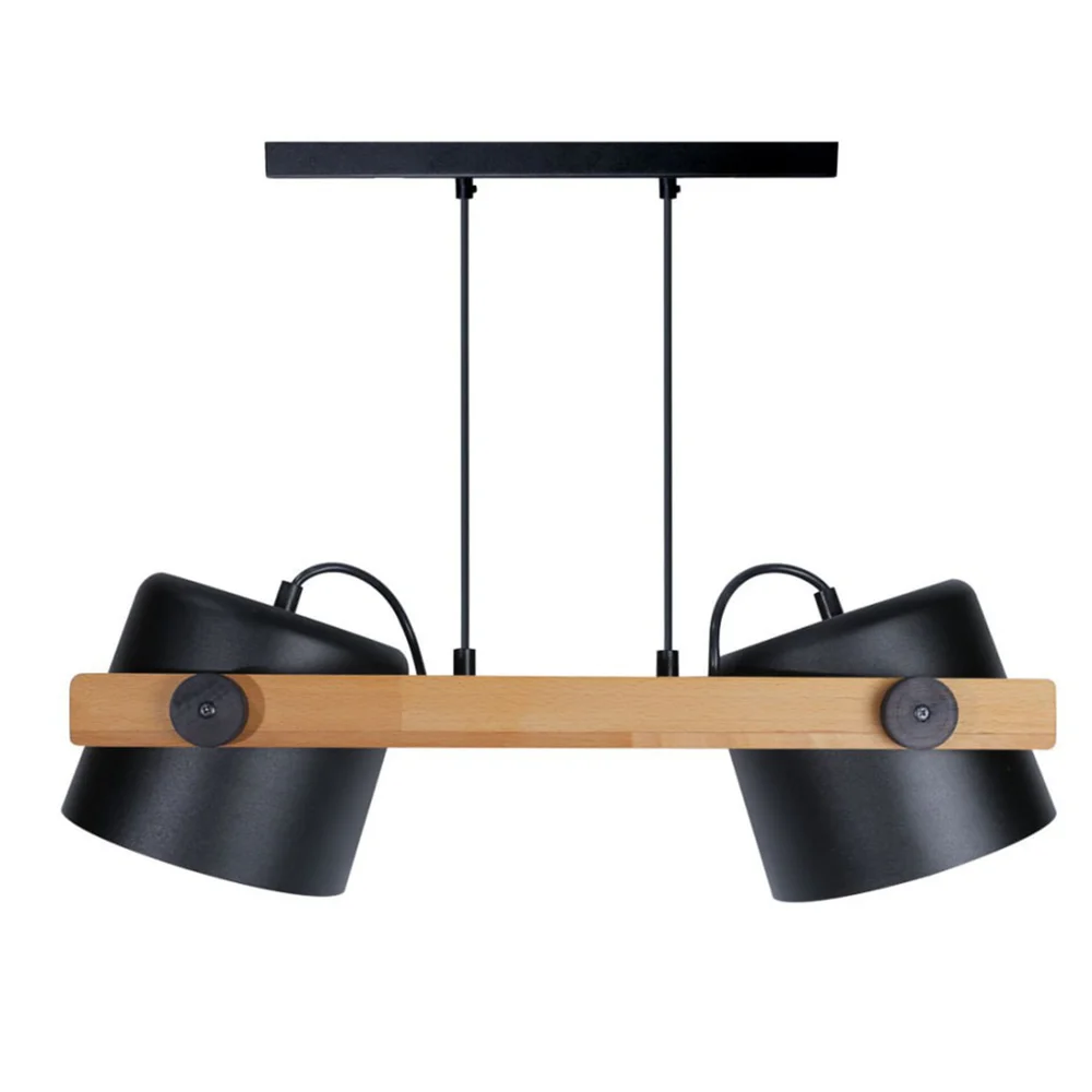 Світильник підвісний люстра ETRON UrbanWood E27 2x40Вт натуральний/чорний 1-EDR-7410