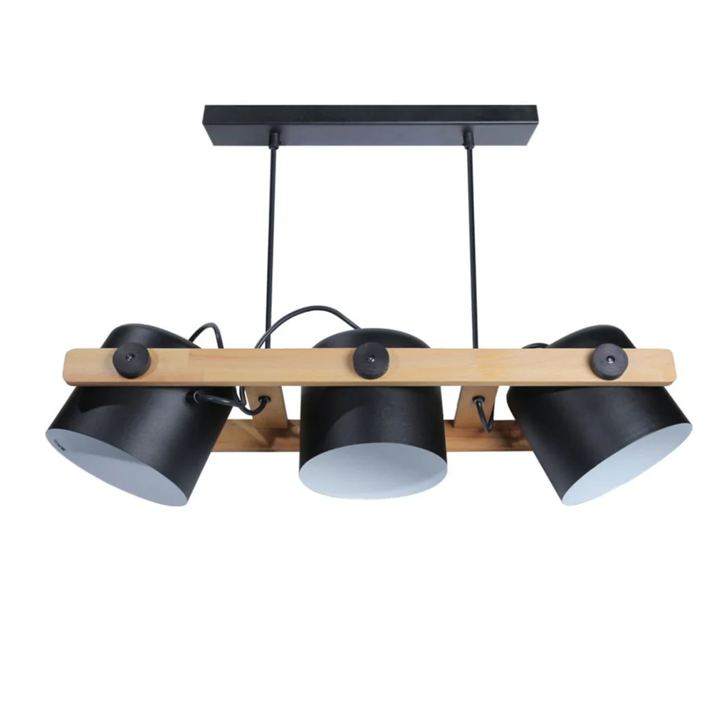 Світильник підвісний люстра ETRON UrbanWood E27 3x40Вт натуральний/чорний 1-EDR-7412