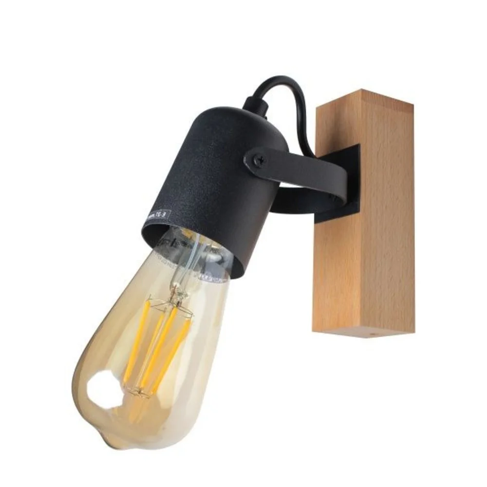 Светильник настенно-потолочный бра ETRON WoodLine Spot E27 1x40Вт натуральный/черный 1-EDR-8200