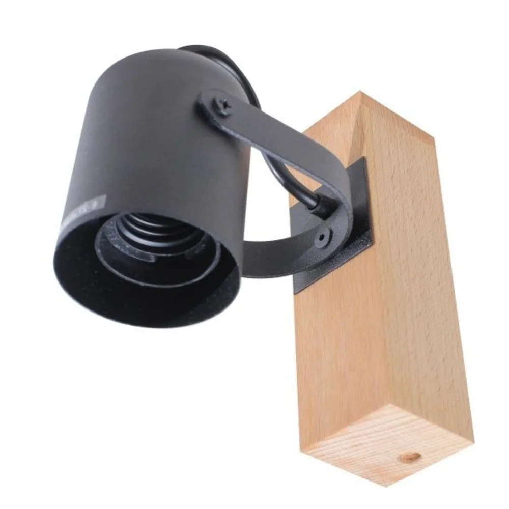 Светильник настенно-потолочный бра ETRON WoodLine Spot E27 1x40Вт натуральный/черный 1-EDR-8200