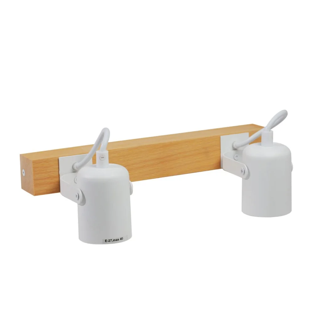 Светильник настенно-потолочный бра ETRON WoodLine Spot E27 2x40Вт натуральный/белый 1-EDR-8203