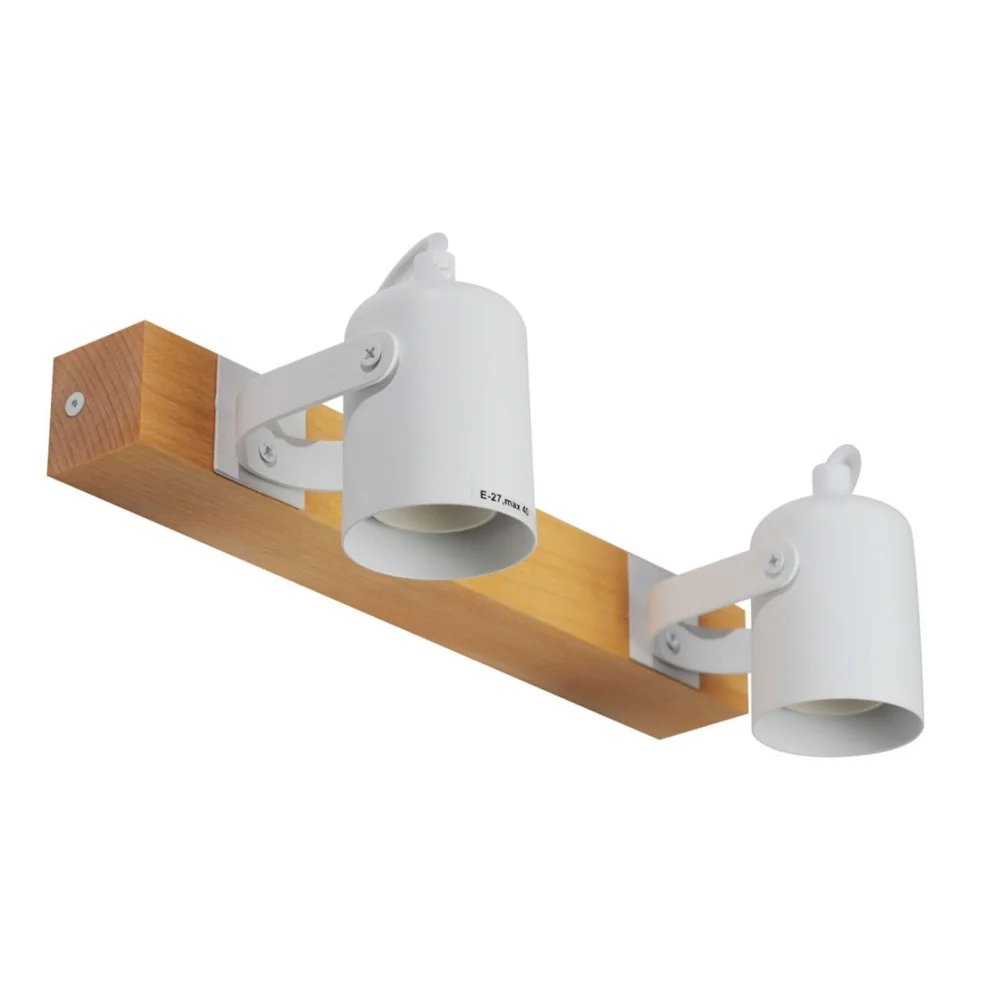 Светильник настенно-потолочный бра ETRON WoodLine Spot E27 2x40Вт натуральный/белый 1-EDR-8203