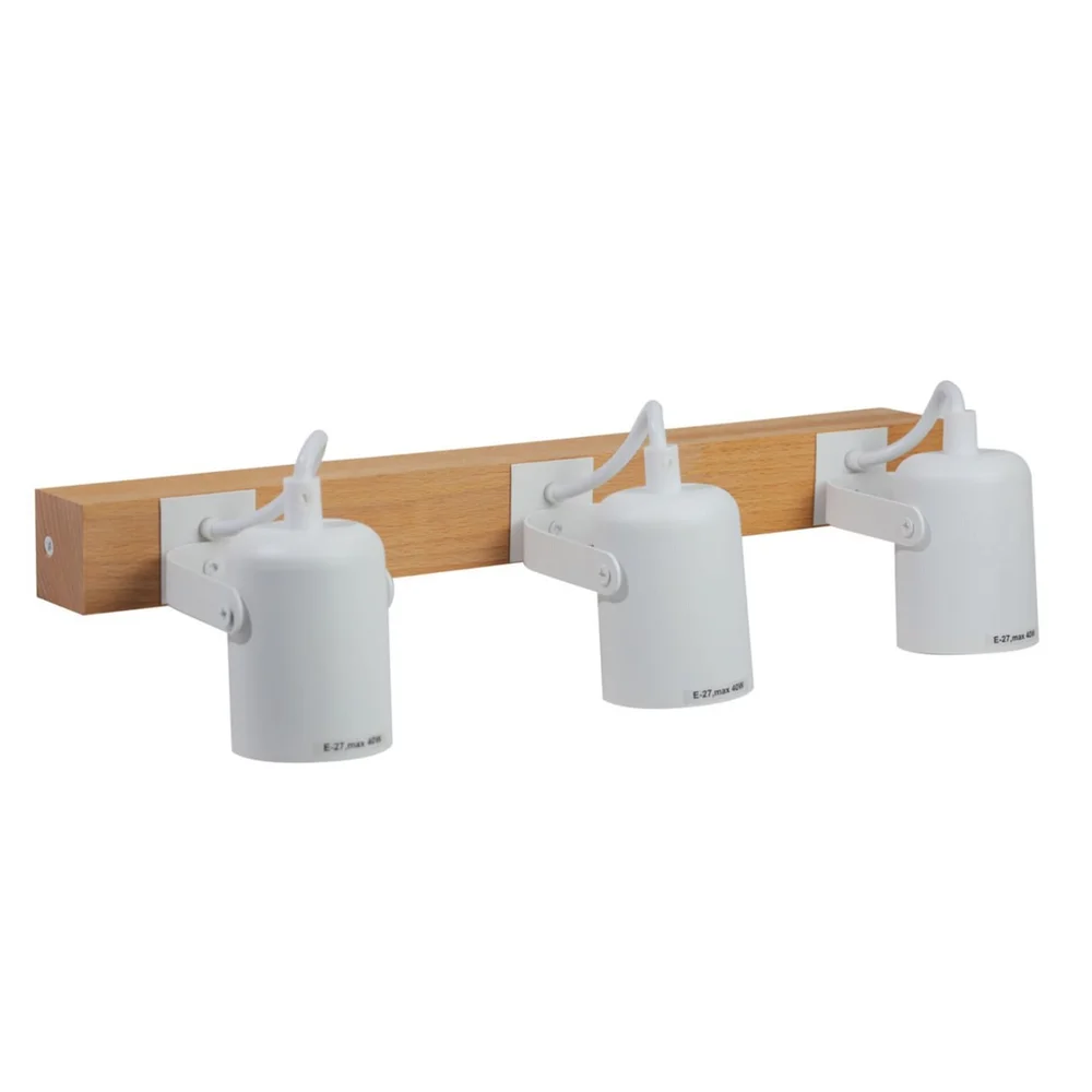 Светильник настенно-потолочный бра ETRON WoodLine Spot E27 3x40Вт натуральный/белый 1-EDR-8205