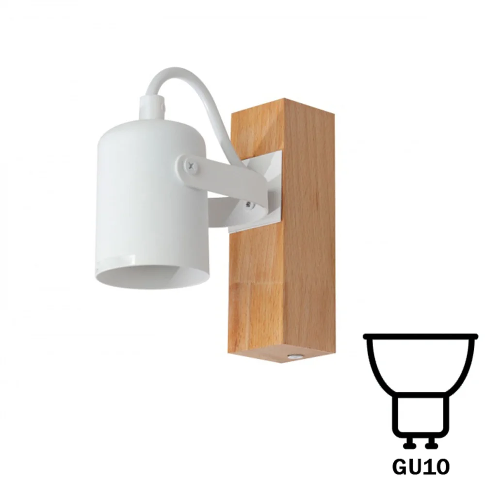 Светильник настенно-потолочный бра ETRON WoodLine Spot GU10 1x35Вт натуральный/белый 1-EDR-8601