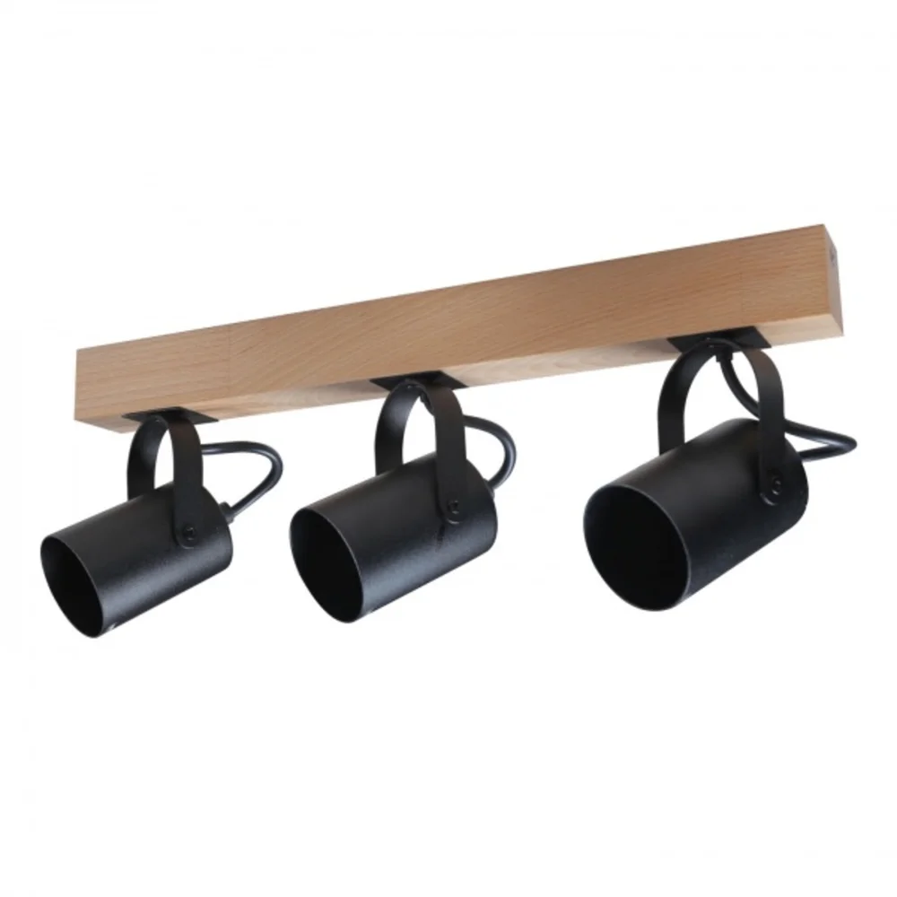 Светильник настенно-потолочный бра ETRON WoodLine Spot GU10 3x35Вт натуральный/черный 1-EDR-8604