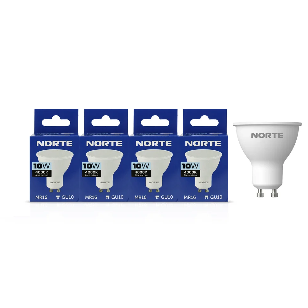 Комплект світлодіодних ламп NORTE  4шт MR16 10Вт 4000K 220V GU10 1-NLP-1772-4