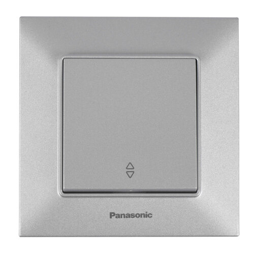 Выключатель одноклавишный проходной Panasonic Arkedia Slim Серебро (WNTC0003-2SL)