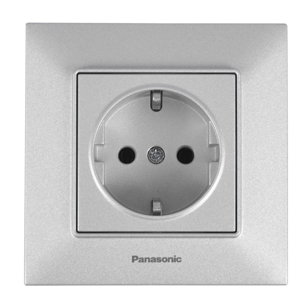 Розетка із заземленням Panasonic Arkedia Slim Срібло (WNTC0202-2SL)