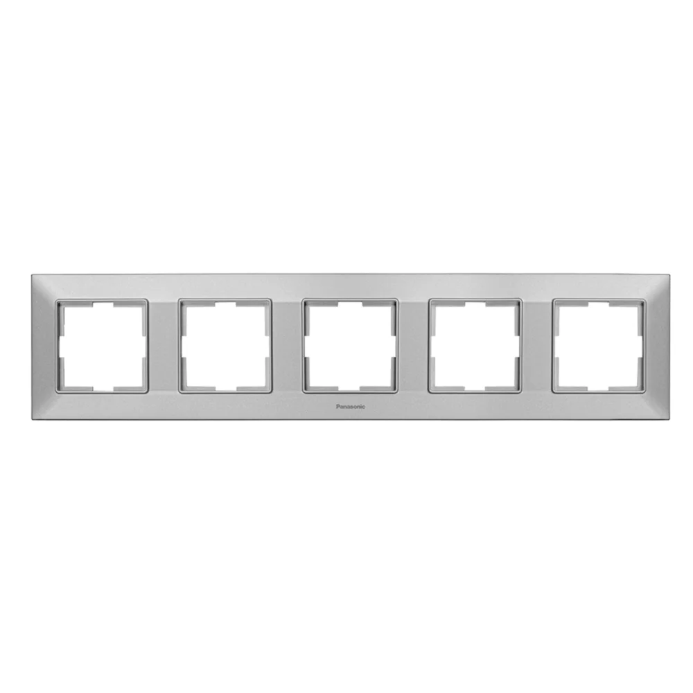 Рамка п'ятимісна горизонтальна Panasonic Arkedia Slim Срібло (WNTF0805-2SL)