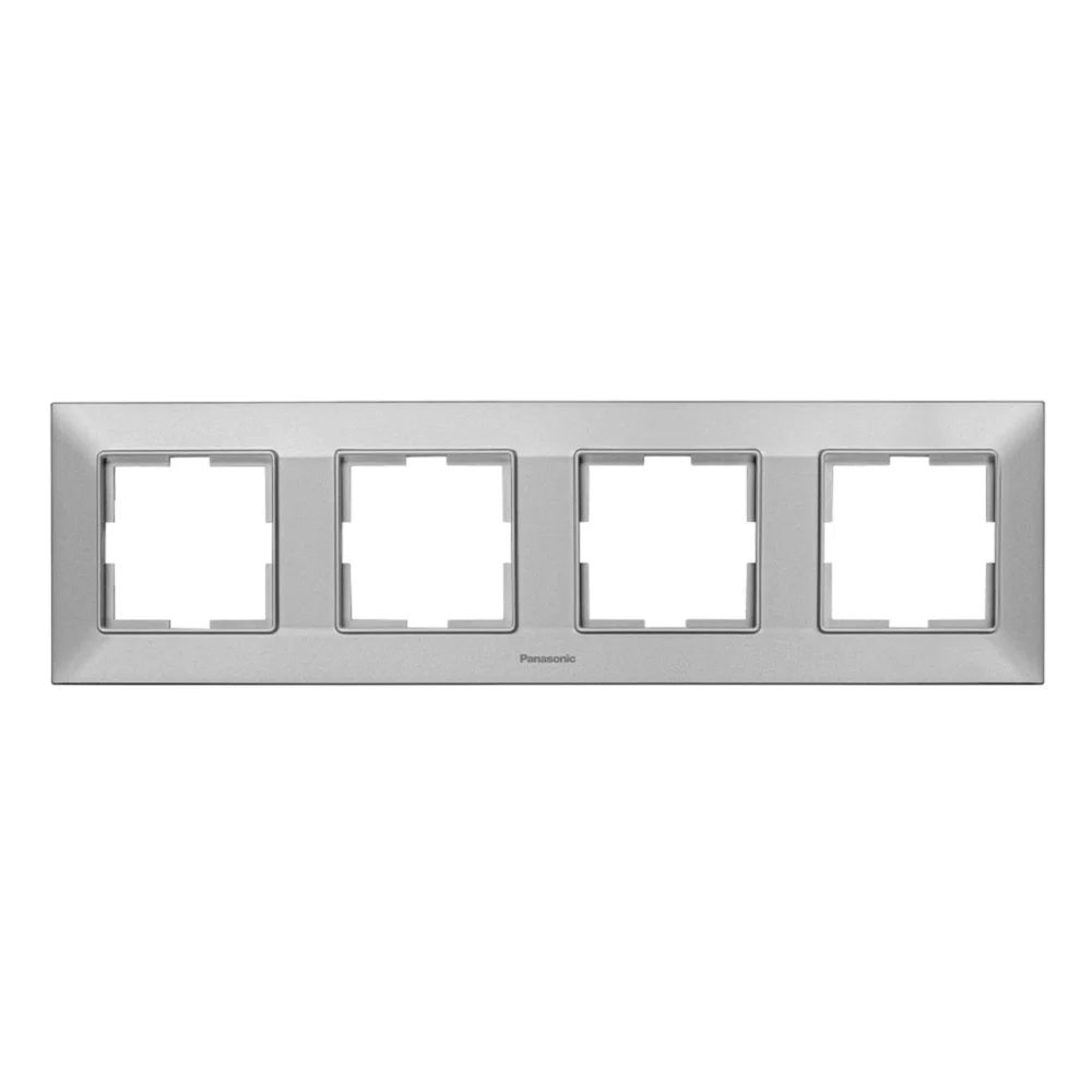 Рамка чотиримісна горизонтальна Panasonic Arkedia Slim Срібло (WNTF0804-2SL)