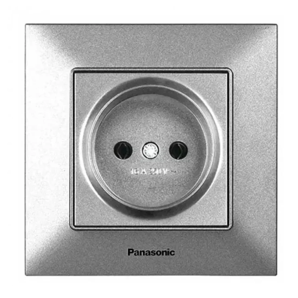 Розетка без заземлення Panasonic Arkedia Slim Срібло (WNTC0201-2SL)