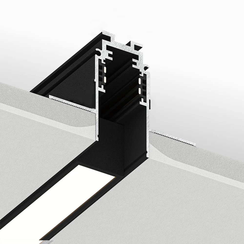 Магнитный шинопровод 1 м для трековых светильников | скрытый монтаж под гипсокартон | LIGHT SET LSDMR-1M G26 черный