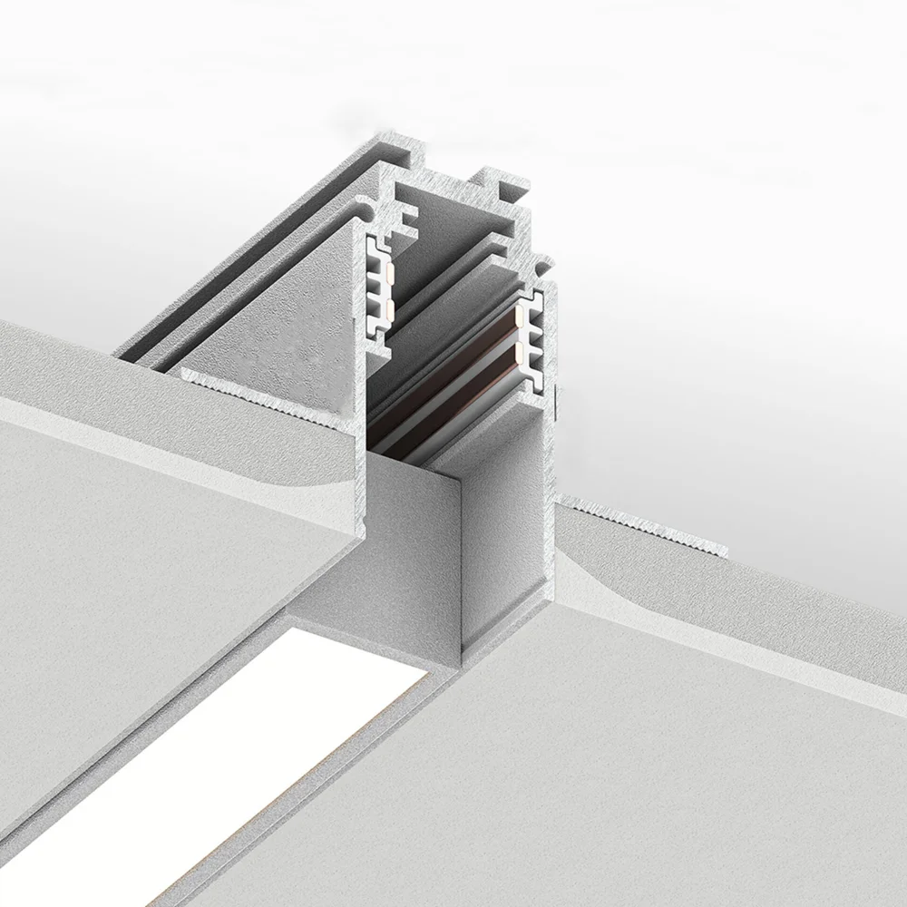Магнитный шинопровод 2 м для трековых светильников | скрытый монтаж под гипсокартон | LIGHT SET LSDMR - 2M G26 белый
