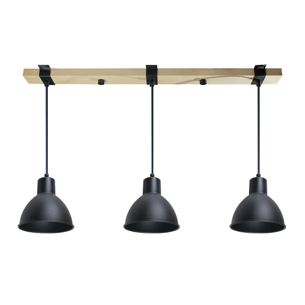 Світильник підвісний ETRON Scandinavian E27 3x40Вт натуральний/чорний 1-EDR-8002