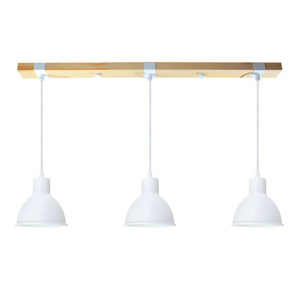 Світильник підвісний ETRON Scandinavian E27 3x40Вт натуральний/білий 1-EDR-8003