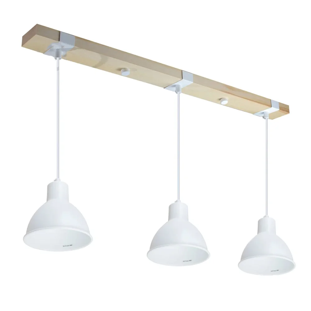Світильник підвісний ETRON Scandinavian E27 3x40Вт натуральний/білий 1-EDR-8003