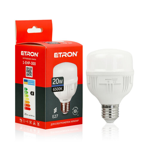 Лампа світлодіодна високопотужна ETRON 20W T70 6500K 220V E27 холодне світло