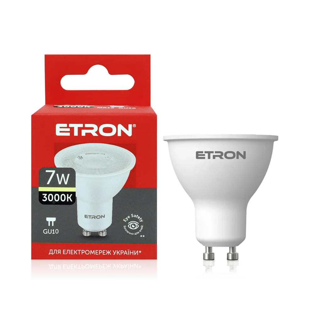 Світлодіодна LED лампа ETRON 7W 3000K GU10 MR16 тепле світло 1-ELP-855 