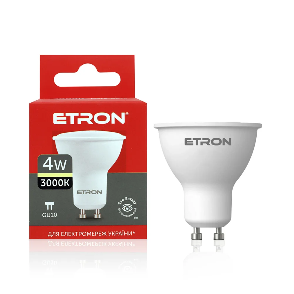 Світлодіодна LED лампа ETRON 4W 3000K GU10 MR16 тепле світло 1-ELP-843