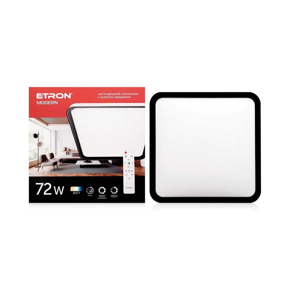 Світлодіодний світильник з пультом ETRON Smart MODERN  1-ESP-2057 72W black&white IP20
