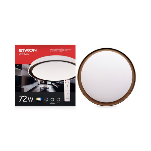 Світлодіодний світильник з пультом ETRON Smart 1-ESP-2055 72W ARRIVAL white&brown