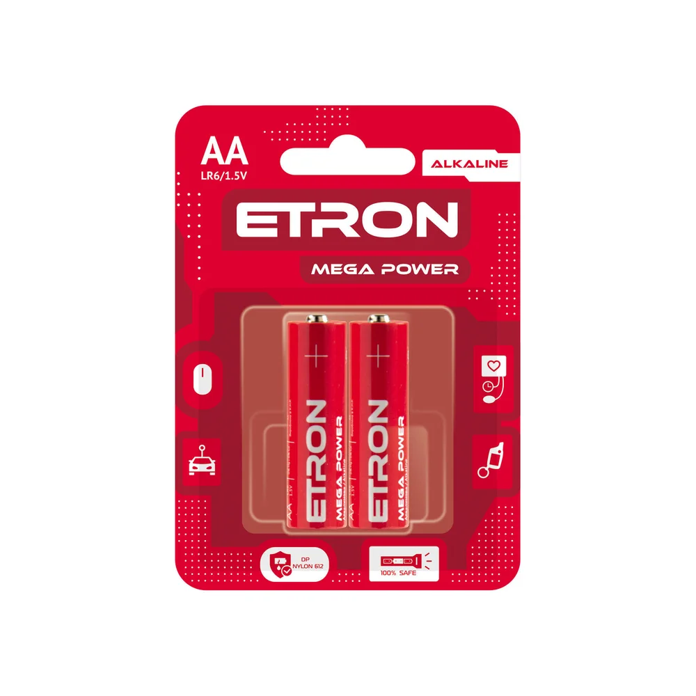 Батарейки ETRON Mega Power AA (LR6) 2 шт.