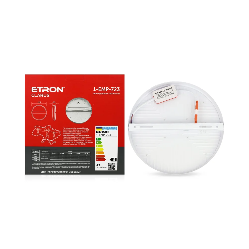 Світлодіодний світильник ETRON Clarus 1-EMP-723 42W 5000К White