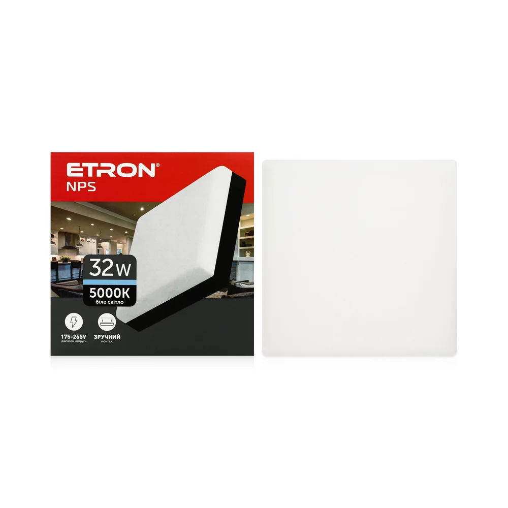 Світлодіодний світильник ETRON 1-EMP-783 NPS 32W 5000К квадрат black