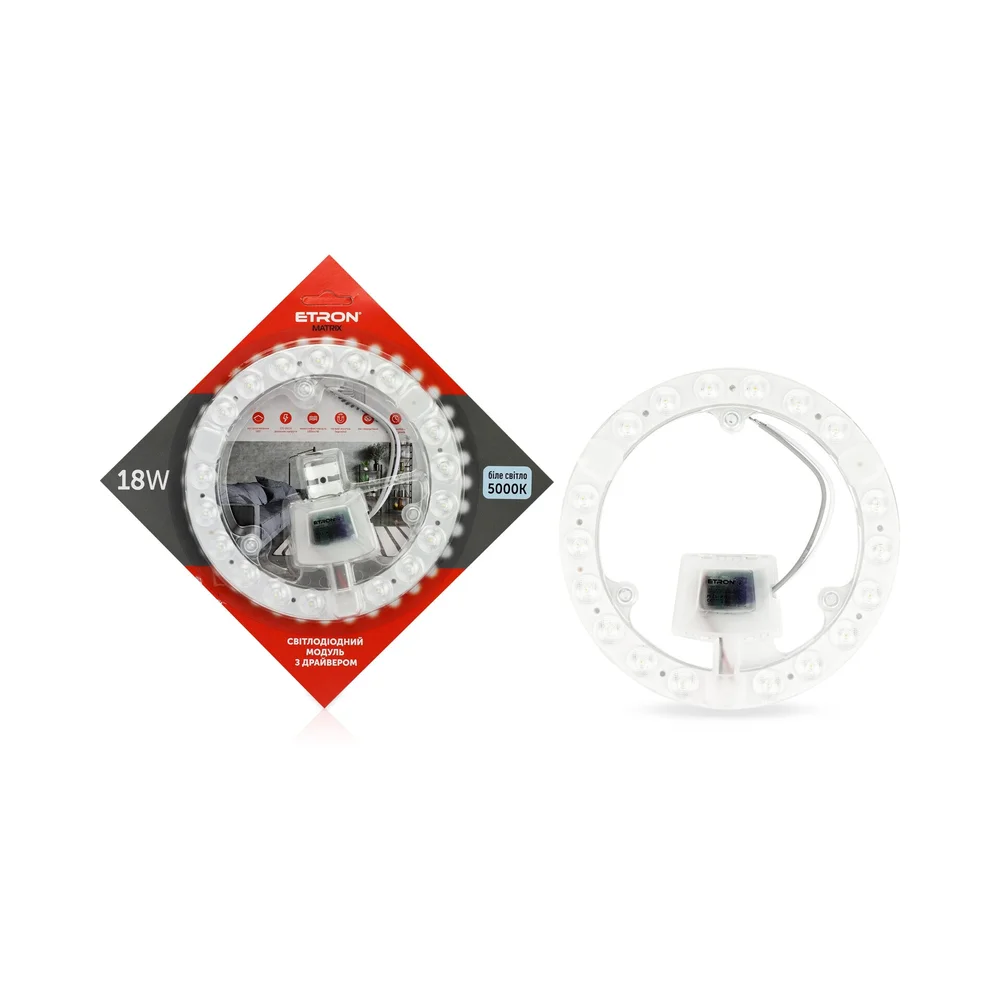 Світлодіодний модуль ETRON 1-EMP-272 18W Matrix 5000K IP20 коло 154мм