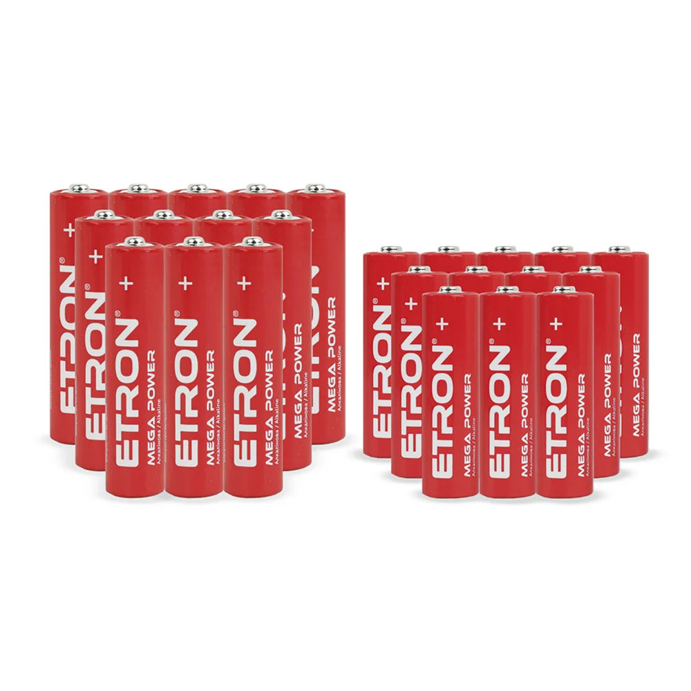 Набір батарейок ETRON Alkaline AA (LR6) і AAA (LR03) лужні 12 + 12 шт