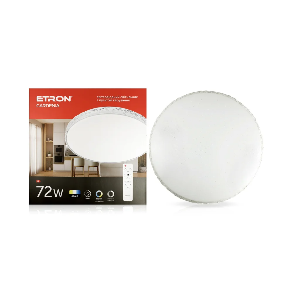 Світлодіодний світильник з пультом ETRON Smart GARDENIA 1-ESP-2060 72W crystal  IP20