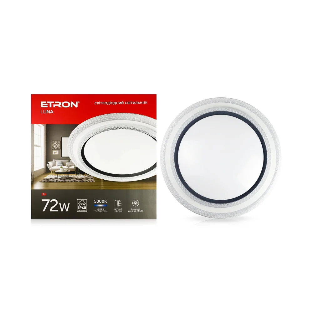 Світлодіодний світильник ETRON LUNA crystal 1-ESP-1998 72W 5000K IP20